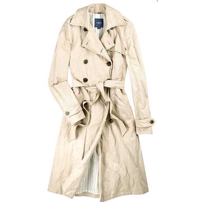 Gryphon New York Classic Double Breasted Tan Beige Timeless Midi Trench Coat M